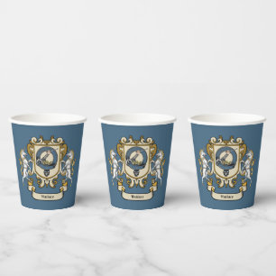 Wallace Clan Badge Blue Personalized Paper Cups