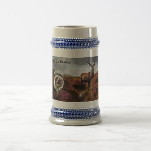 Wallace Clan Badge & Stag Personalized Beer Stein