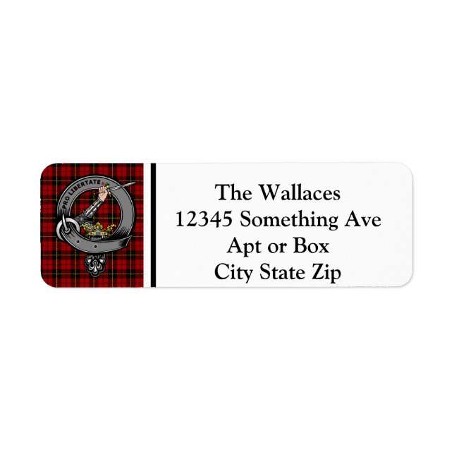 Wallace Clan Badge & Tartan Étiquettes personnalis (Devant)