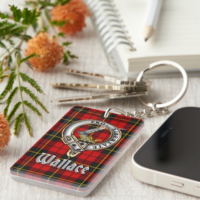 Wallace Clan Badge/Tartan Rectangle (Devant droit)