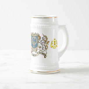 Wallace Clan Badge & Unicorn Beer Stein