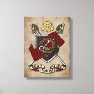 Wallace Clan Badge W/Crossed Swords  Canvas Print