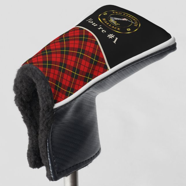 Wallace Clan Crest Personalized Putter Golf Head Cover (3/4 Front)