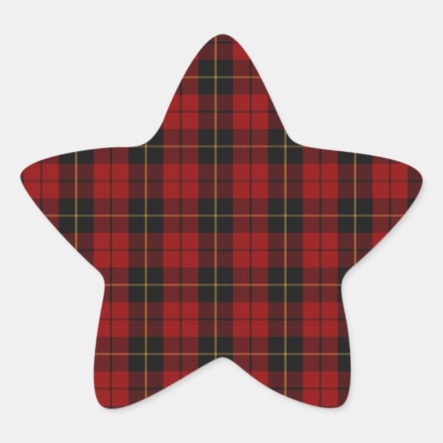 Wallace Clan Scottish Tartan Star Sticker (Front)