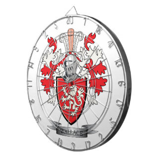 Wallace Family Crest Coat of Arms Dartboard