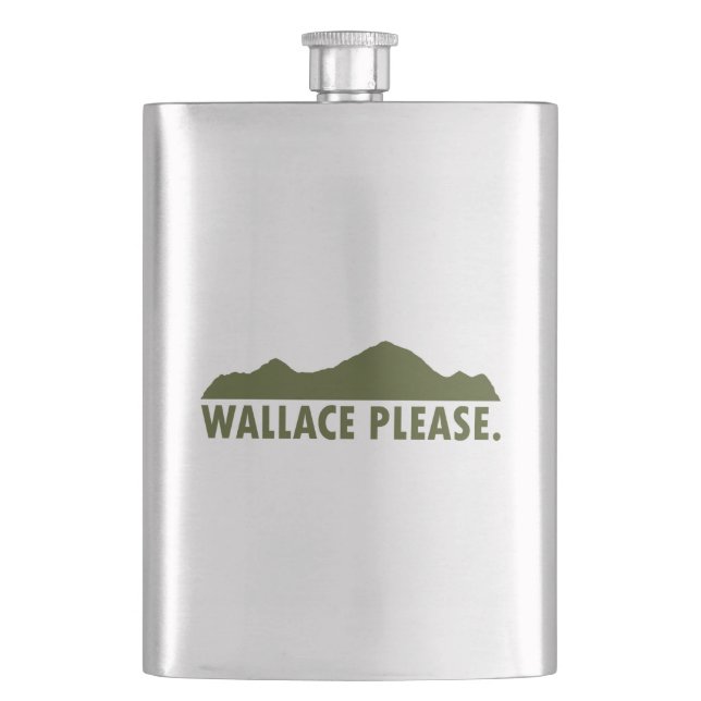 Wallace Idaho Please Hip Flask (Front)