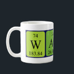 Wallace periodic table name mug<br><div class="desc">Wallace spelled out as W Al La Ce (Tungsten Aluminum Lanthanum Cerium) on a mug for the scientist in you.</div>