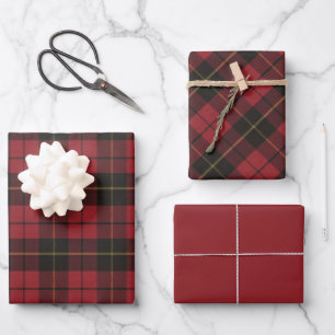 Wallace Red Scottish Clan Tartan   Wrapping Paper Sheet