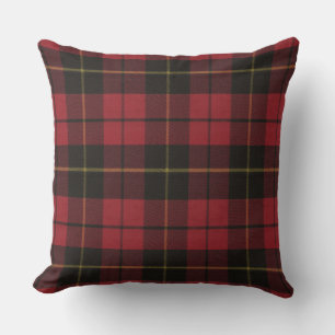 Wallace Red Weathered Original Tartan Square Throw Pillow