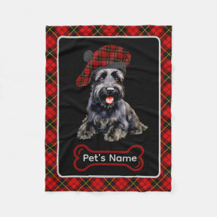 Wallace Scottie Dog Tartan Personalized  Fleece Blanket