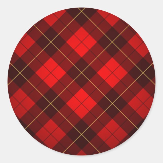 Wallace tartan background classic round sticker (Front)
