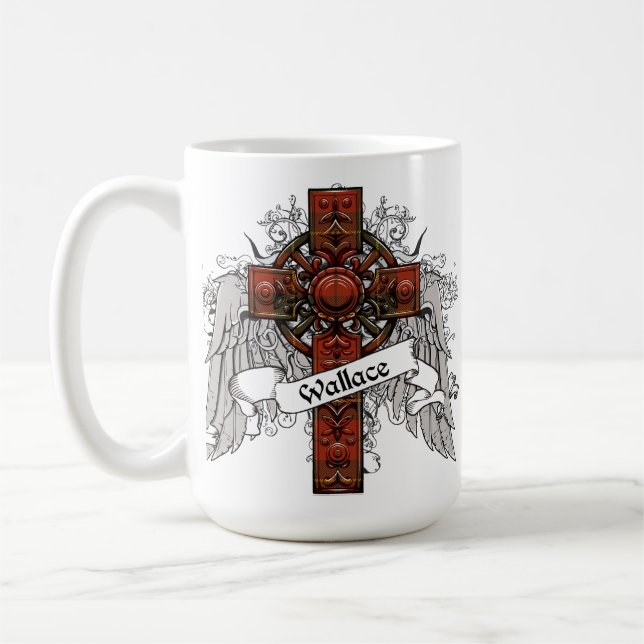 Wallace Tartan Cross Coffee Mug (Left)