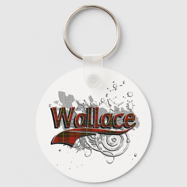 Wallace Tartan Grunge Keychain (Front)