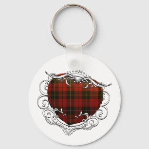 Wallace Tartan Heart Keychain
