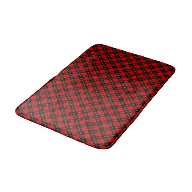 Wallace tartan red black plaid bath mat (Angled)