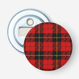 Wallace tartan red black plaid bottle opener