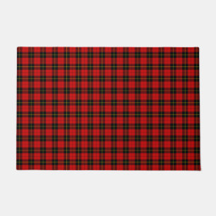 Wallace tartan red black plaid doormat