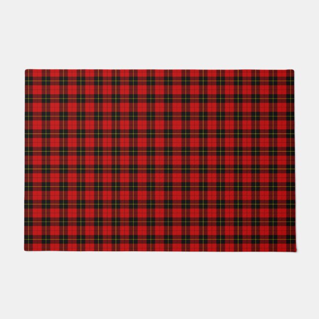 Wallace tartan red black plaid doormat (Front)