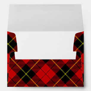 Wallace tartan red black plaid envelope