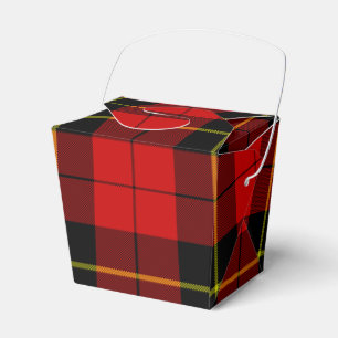 Wallace tartan red black plaid favor box