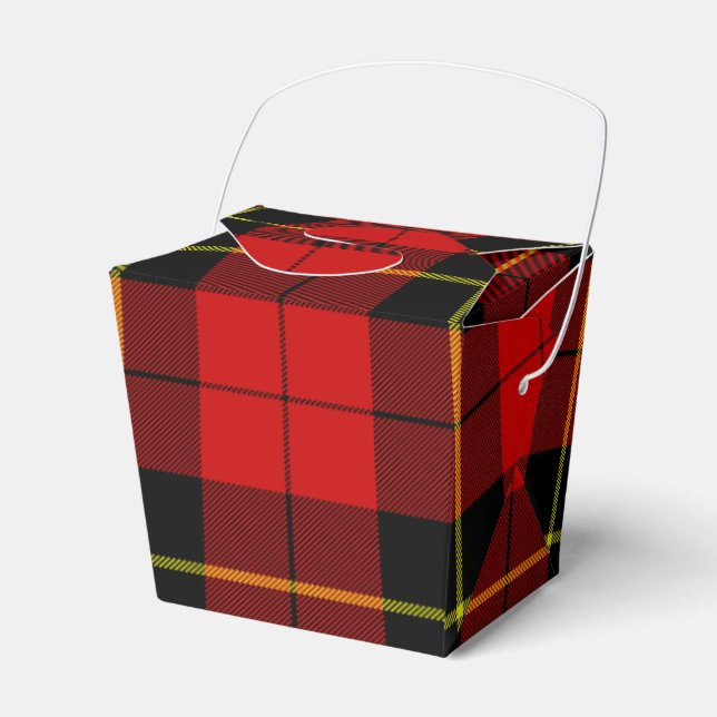 Wallace tartan red black plaid favor box (Front Side)
