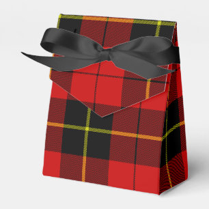 Wallace tartan red black plaid favor box
