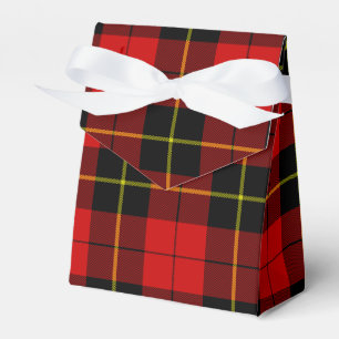 Wallace tartan red black plaid favor box