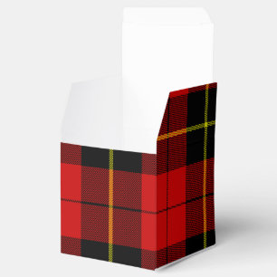 Wallace tartan red black plaid favor box