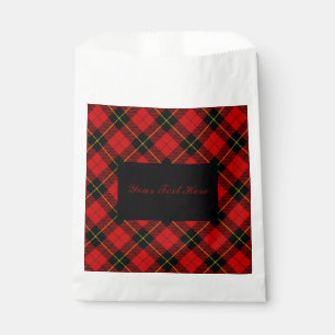 Wallace tartan red black plaid favour bag