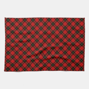 Wallace tartan red black plaid kitchen towel