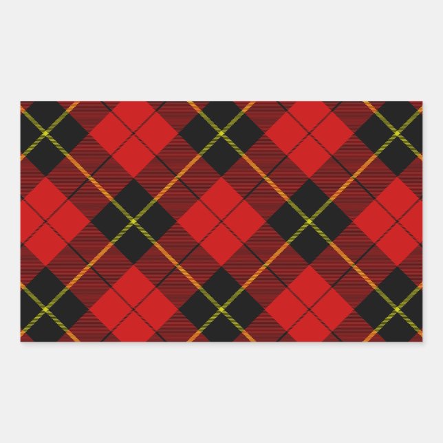 Wallace tartan red black plaid sticker (Front)