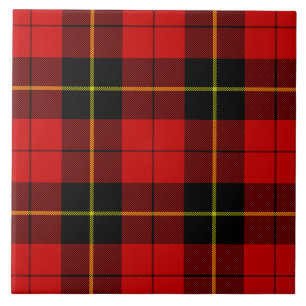 Wallace tartan red black plaid tile
