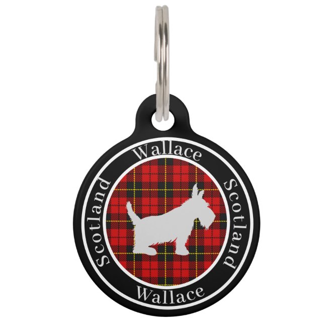 Wallace Tartan & Scottie Dog Personalized  Pet Tag (Front)