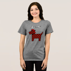 Wallace Tartan Scottie Dog Personalized Tri-Blend Shirt