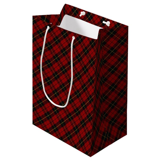 Wallace Tartan Scottish Clan Plaid Medium Gift Bag (Front Angled)