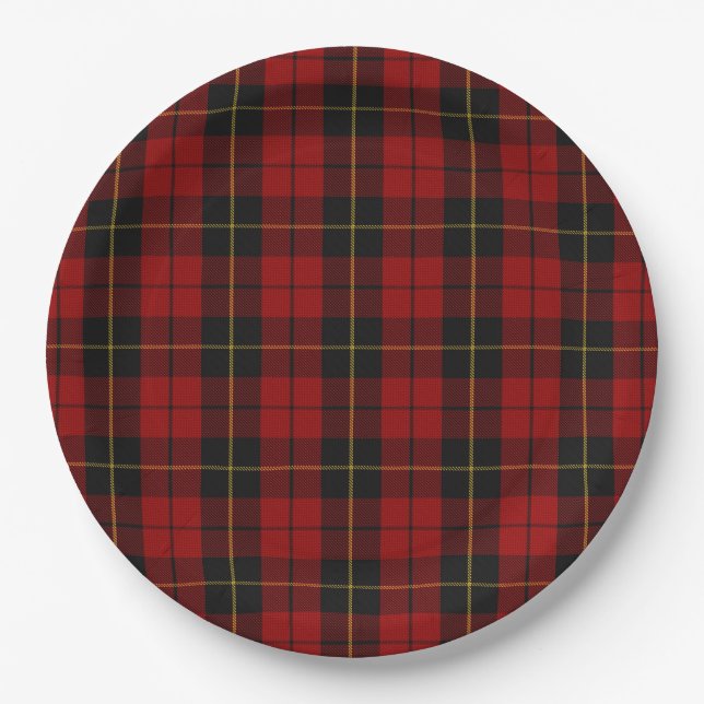 Wallace Tartan Scottish Clan Plaid Paper Plate (Front)