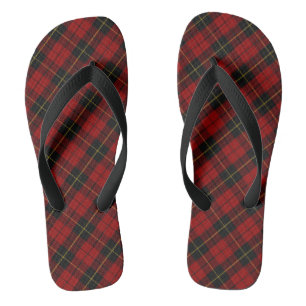Wallace Tartan Scottish Clan Plaid Pattern Flip Flops
