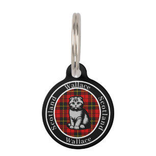 Wallace Tartan & Scottish Kitty Personalized  Pet Tag