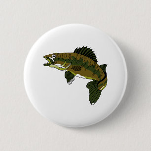 Walleye 2 Inch Round Button