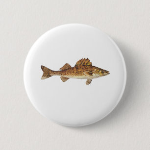 Walleye Art 2 Inch Round Button