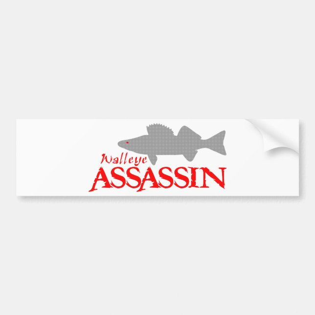 WALLEYE ASSASSIN BUMPER STICKER (Front)