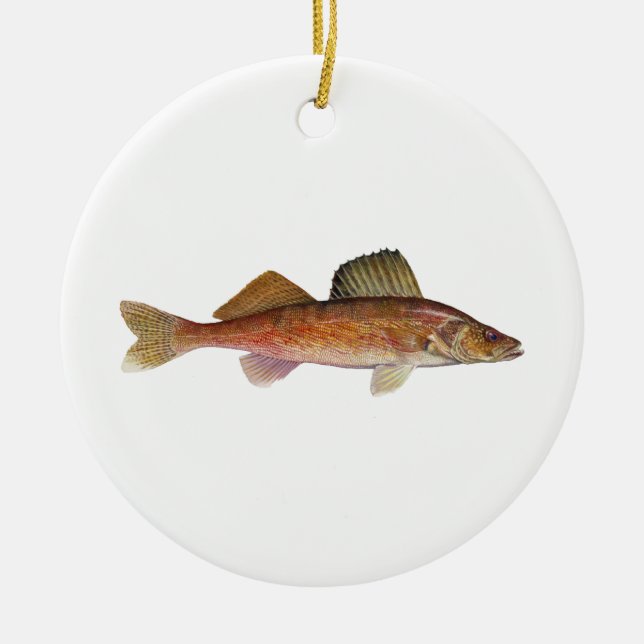Walleye Ceramic Ornament (Front)