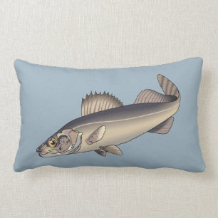 Walleye Fish Lumbar Pillow