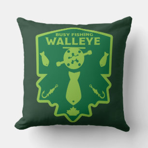 Walleye Fishing Canada Throw Pillow