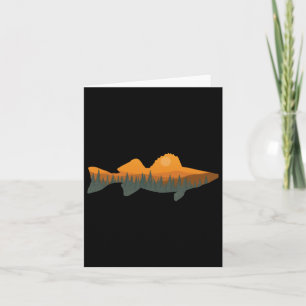 Walleye Fishing Forest Nature Wildlife Fisherman  Card