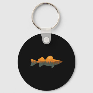Walleye Fishing Forest Nature Wildlife Fisherman Keychain