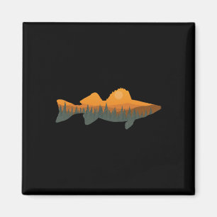 Walleye Fishing Forest Nature Wildlife Fisherman Magnet