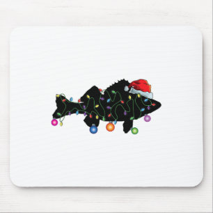Walleye Fishing Funny Christmas Lights Fish Santa Mouse Pad