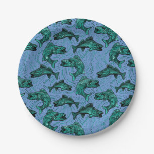 Walleye Fishing Paper Plate