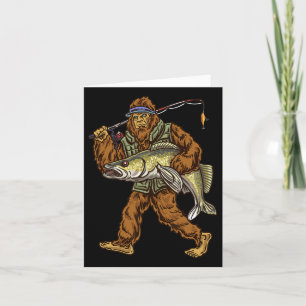 Walleye Fishing Sauger Hunting Bigfoot Fishermen  Card